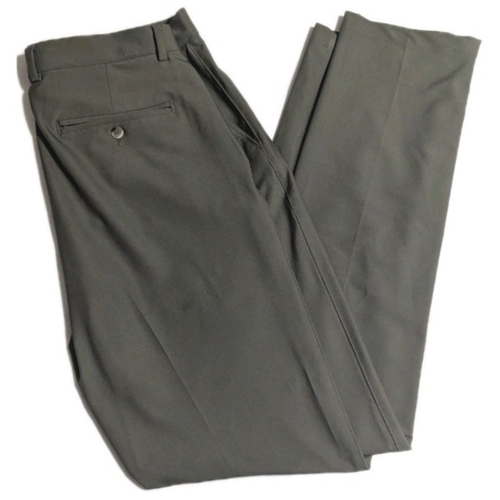 Greg Norman Collection Golf Pants 34x34 Olive Green Stretch Flat Front Men's